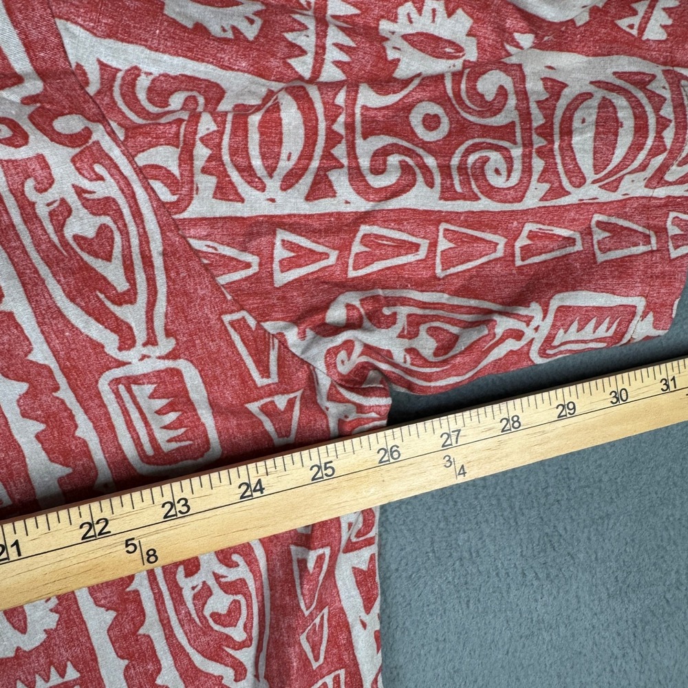 Tori Richard Mens XL Red Tribal Geometric Cotton Hawaiian Aloha Shirt 0500R 5506 - Picture 7 of 9